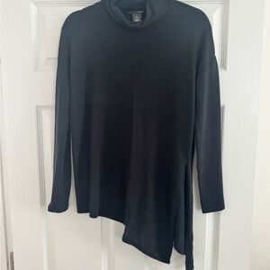 Black Asymmetrical Turtleneck Sweater